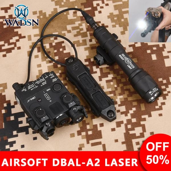 Escopos wadsn tático dbala2 Red Green Laser Dot Indicador Dbal Surefir M300 A M600 C Poodishlight lanterna Airsoft Hunting Arma Light