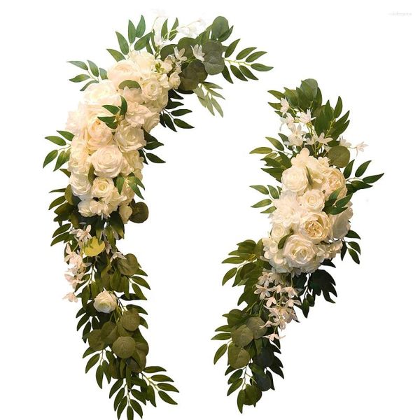 Flores decorativas são bem -vindas de arcos de casamento artificiais decorações de casa com comprimento floral verde 70cm Champagne Peony Lintel Pingente