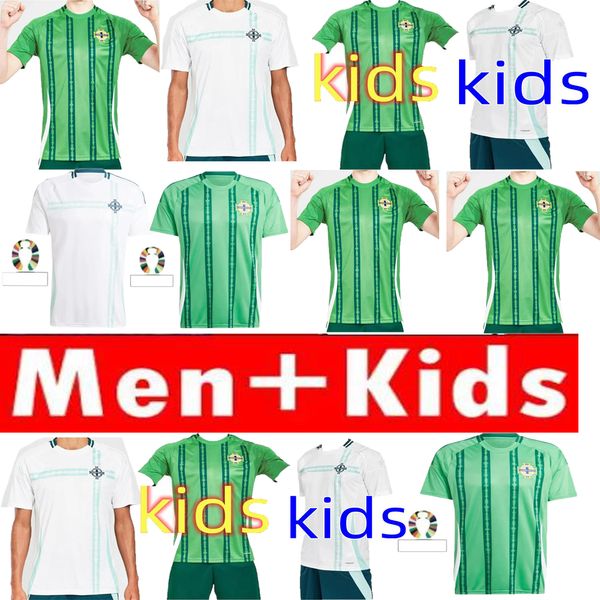 2024 Maglie da calcio ad asciugatura rapida dell'Irlanda del Nord Set da uomo Set Kid Kit Uniform 2025 Divas Charles Evans 24 25 Shirt da calcio Charles Ballard Best Brown Home Away Away Away Away Away