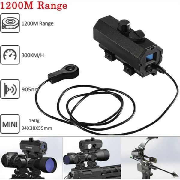 SCOPES Mini8 Plugin 1200m a distanza rossa Assist Assist Speed Misurer Misuratore di caccia Ambito per piste Laser Range Finder per Gun