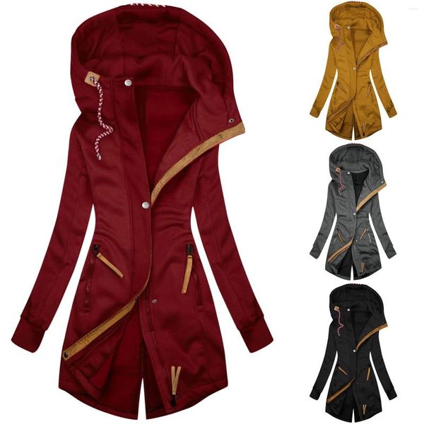 Damenjacken Frauen Jacke Mantel winddichte Kapuze -Top -Herbst -Winter -Winter -Kleidung Frauen Mode Oberbekleidung Chaquetas lässige warme Mäntel