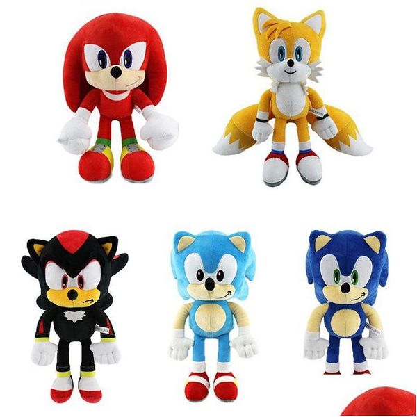 Фаршированные плюшевые животные New Super Sonic Hedgehog P Кукла Tarsnack Toy Drop Delief Delie