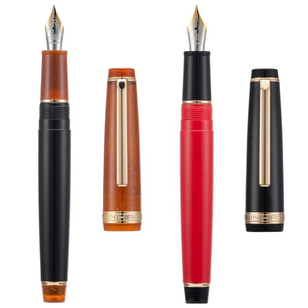 Stifte 2 PCs Jinhao 82 Fountain Pen EF/F/M NIB mit Konverter, Multi -Farbharz -Silber/Goldene Clip -Schreibstift -Set