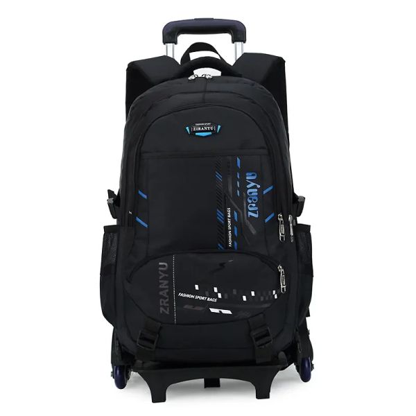 Rucksäcke Einfacher Stil Oxford Schoolbags Rolling -Rucksack für Jungen Grundschule Abnehmbare Schultasche mit Rädern Reisewagen Taschen