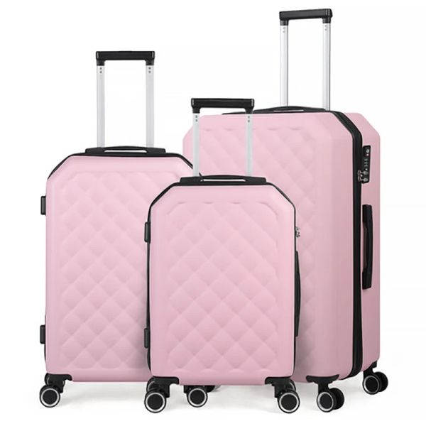 Conjuntos TSA Viagem mala Matt pó cor 3 peça conjunto de bagagem Gilr Pink Valise Voyage enfant bolsa