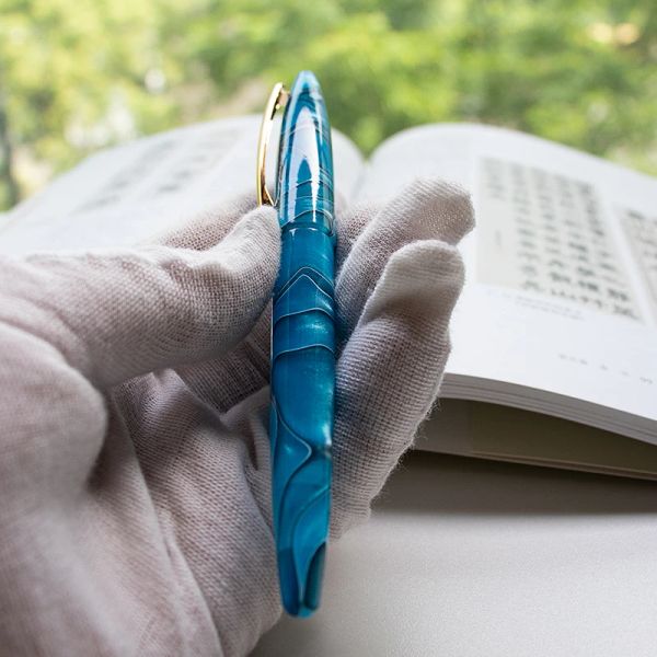 Pens Torpedo Ponto nítido caligrafia Artística Resina acrílica Smooth Fountain Pen Resina Presente para homens Presente de suprimentos de escritório