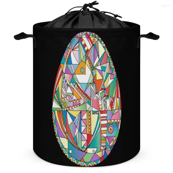 Stume di stoccaggio Easter Egg Art Abstract Day Tank Creative Laundry Basket Lifting Portable of Socks Multif