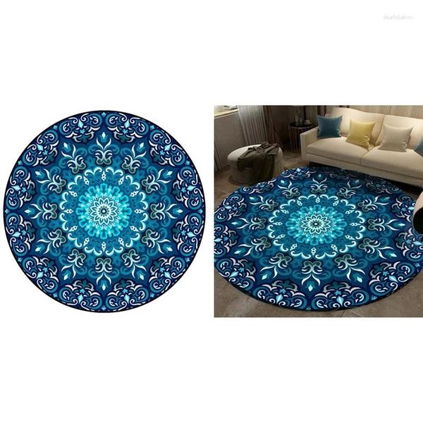 Teppiche Mandala Runde Teppich Schlafzimmer Boho -Stil Baumwoll Teppich Handgewebe Nationales klassisches Wandteppichsofa Kissen Bodenmatten Promotion