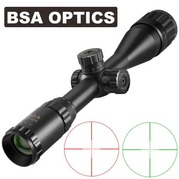 Scopi Optics BSA 416x44 ST regolabile Sight Optic REDE ROSSO VERDE illuminato Riflescope Cunting Scopes Ambito di aerote tattico