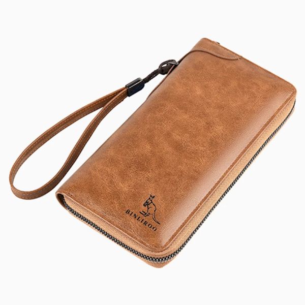 Brieftaschen Neuankömmlinge Herren Freizeithandtasche Einfache PU Leder Langes Design Brieftaschen Klassische Bank Name ID -Kartenhalter Cash Slots Paket Paket Paket Paket