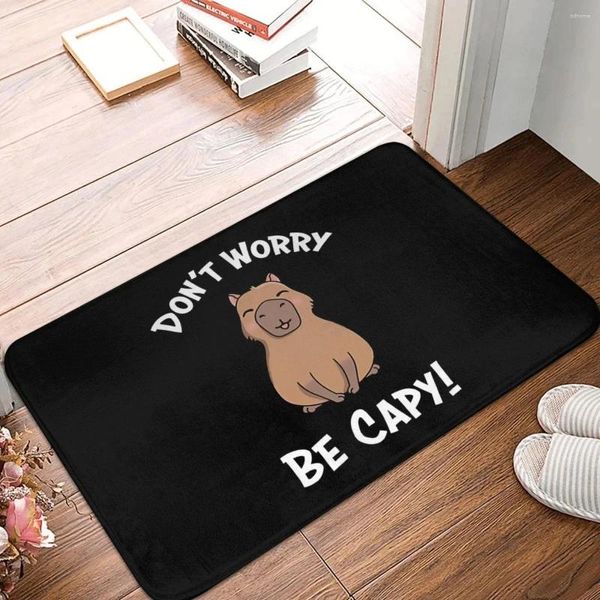 Tapetes Capybara Animal Welcome Mat Indoor Decorações de casa Corredor de cozinha Varanda Long Rugs Quarto que não deslizam capacho de entrada