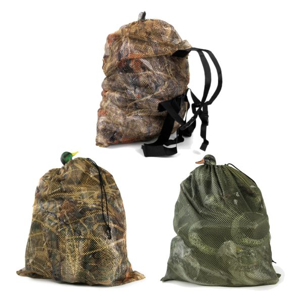 Pacote para malha de mesa de aves aquáticas Bolsa de engodo ajustável Strapy Duck Marllard carregando camuflagem de mochila de armazenamento para caça