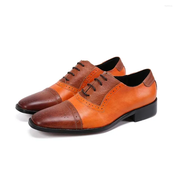 Vestido sapatos de vestido de atacado de pé de pede-aço de aço de topo de aço de topo de oxfords com renda de couro genuíno tamanho 36-47