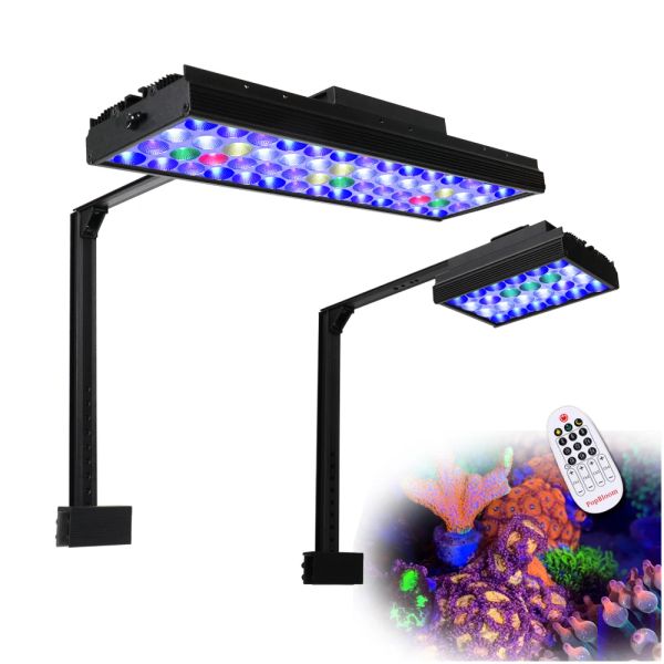 Acquari PopbloomAquarium LED Light Light, Dimmable Marine Light, Full Spectrum, Sale di pesce coralline di acqua salata