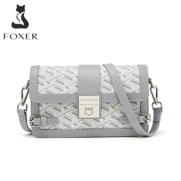 Портфели Foxer Женская кожаная кожаная пакетика Pu Crossbody Регулируемая ремешок мессенджер сумки роскошные дамы Новый дизайн стильные лопатки карманные сумки