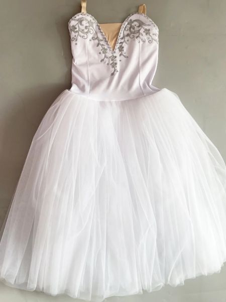 Tutu Performans Kostümü Kız Küçük Kuğu Dans Gezaynalı Etek Beyaz Kabarık Gezkapı Etek Tutu Etek Performans Elbisesi 240411