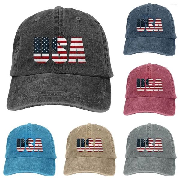 Boinas de chapéu de chapéu de algodão lavado USA Capinho de beisebol patriótico Bandeira americana impressão ajustável Hats de pai angustiado para homens Mulheres adolescentes