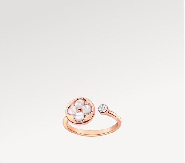 Kutu Lüks Klasik Açık Yüzük Tasarımcı Yüzüğü Pearl Moda Beyaz Yüzük Çift Altın Yüzük Takı Sevgililer Günü Hediyesi