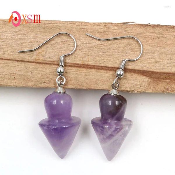 Orecchini a pennello Xinshangmie Simples Silver Plasso Naturale Ametiste viola Ametiste