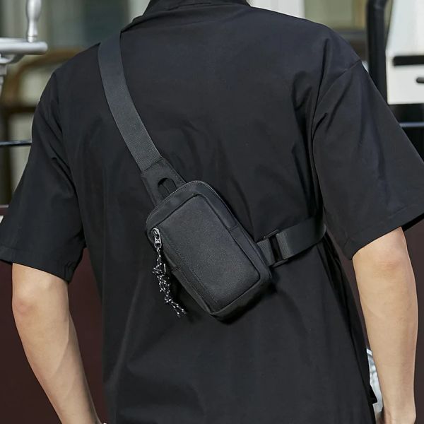 Pacote bolsa de ombro de luxo de luxo pequena bolsa tática de oxford para homens crossbody sling bolsa machos machos pacote de peito casual sacolas telefônicas