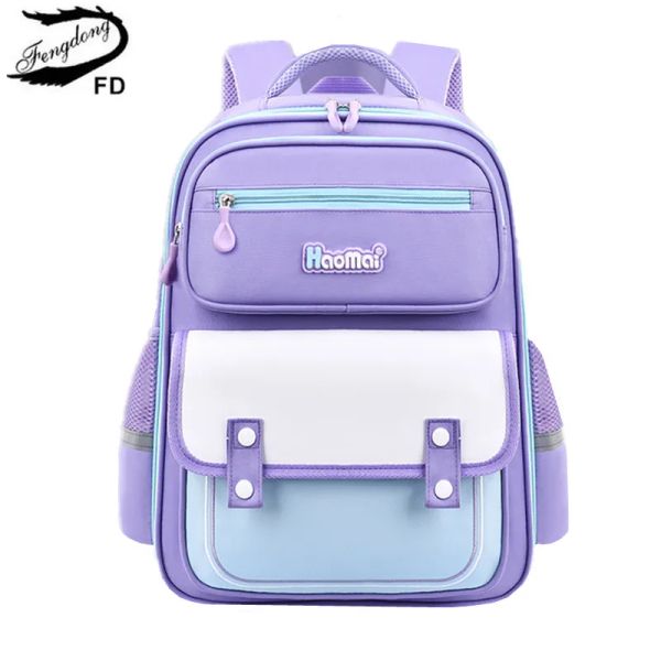 Çantalar Fengdong İlköğretim Okul Çantaları Çocuklar için Kızlar Sevimli Okul Sırt Çantası Pembe Mor Bookbag İlköğretim Kızlar Okul Çantası Çocuk Hediyesi