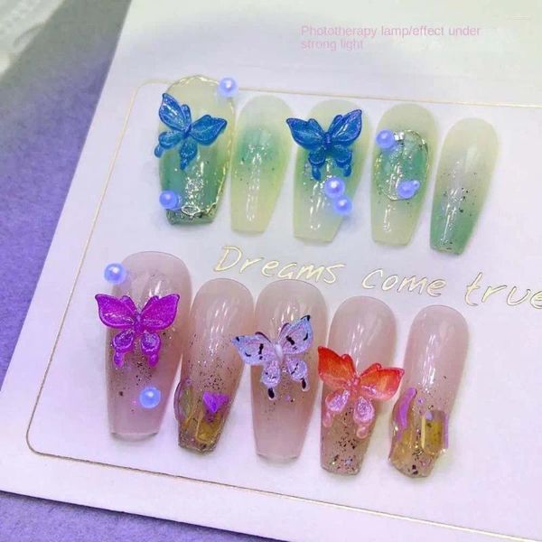 Decorazioni per le nail art Accessori per manicure INS Style Colore casuale Esercitazioni 3D Gioielli Butterfly Sinestone