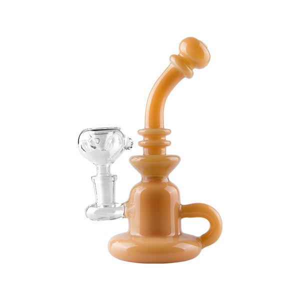 Headshop666 GB046 Bongue de vidro colorido Dab Pipe fumando cerca de 18,5 cm de altura Bubbler de água de água de 14 mm de quartzo masculino Banger Banger