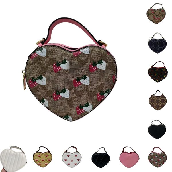 Pink Heart Girls Small Tote Love Love Saco de ombro Designer Mulheres Totas Bolsas de bolsa Cadeia Top Handel