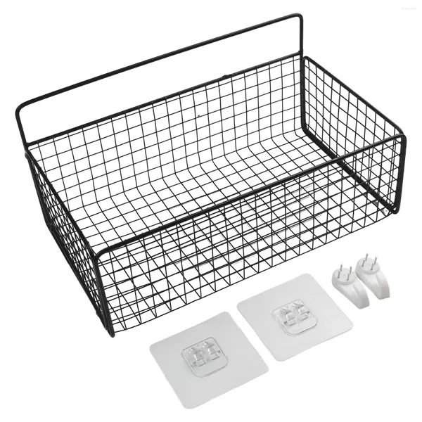 Organizzazione di stoccaggio da cucina Basket Books Fruits Home 1Set Boxes Hold Wall White White Black Dureble Practical