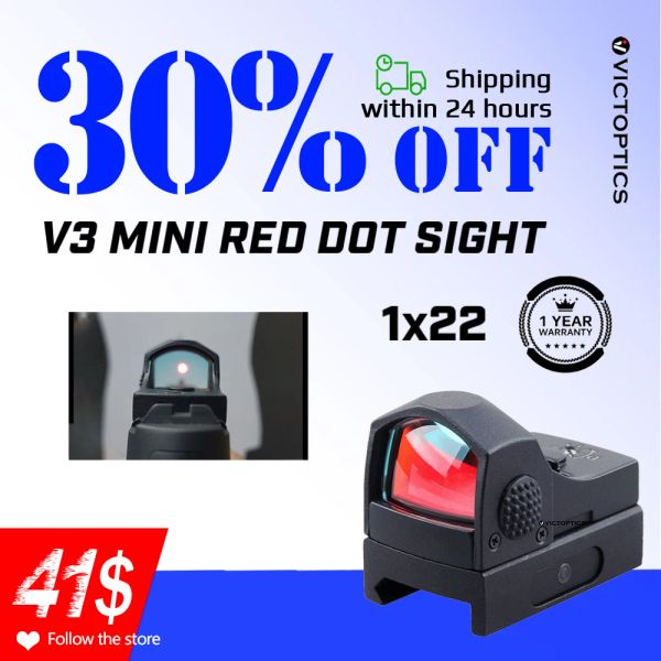 Scopes Victoptics Mini Red Dot Vicemer Hunting Riflescope Рефлекторное тактическое прицел коллиматор с Auto Off Function Fit Airsoft