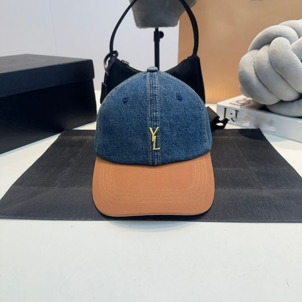 Brand Hat Designer Cap Hat Luxury Casquette Solid Casquette Material Denim Hat Hat Moda Versátil Estilo casual casual Chapéu de praia 5 Estilos muito legais