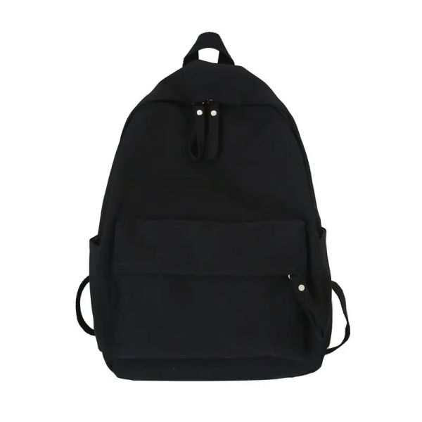 Rucksäcke Ein solides schwarzes Rucksack wasserdichtes Oxford School Tasche minimalistischer Stil Unisex Freizeit oder Reisetasche Marke Hochwertige Umhängetasche