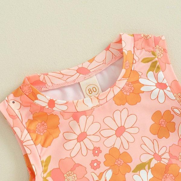 Kleidungssets Kleinkind Girl Osteroutfit florale ärmellose Tanktops Glockenboden Kinderbaby Kleidung