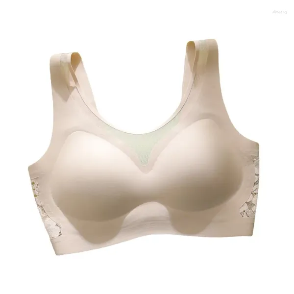 Bras Four Seasons Solid senza piede trainante Donne sottili sottili un pezzo fisso reggiseno torace traspirato ritoccante raccogliere il seno laterale intimo