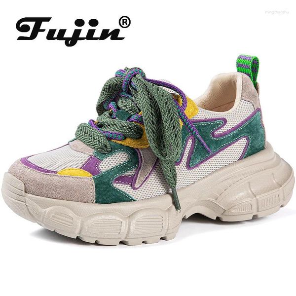 Повседневная обувь Fujin 4,5см квартиры Осени летние дышащие воздушные сетчатые сетки кожа