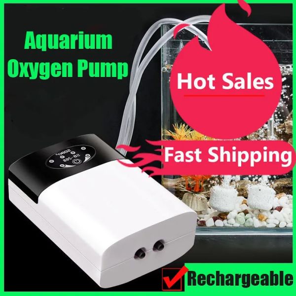 Accessoires Strompumpe Aquarium Mini Luftbelüftung USB wiederaufladbares Luftkompressor Fischtank Oxygenater Außenfischerei Super Mute Air Booster
