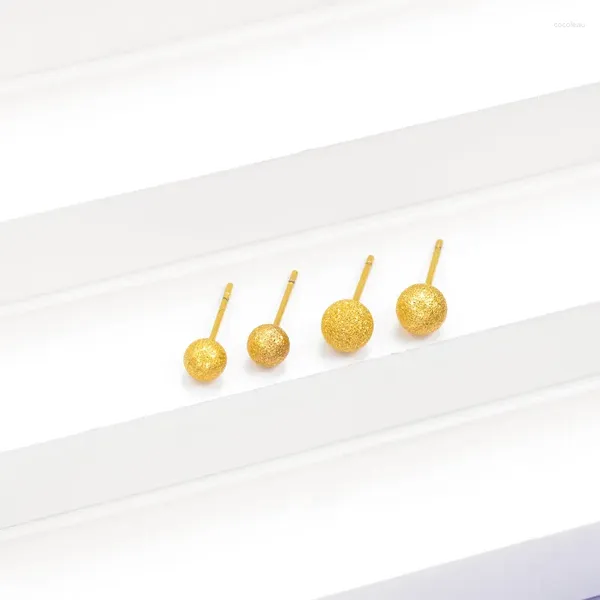 Brincos de garanhão cor de ouro fofa mulher senhora de casamento legal moda de 3 mm de 6 mm de miçangas foscas simples