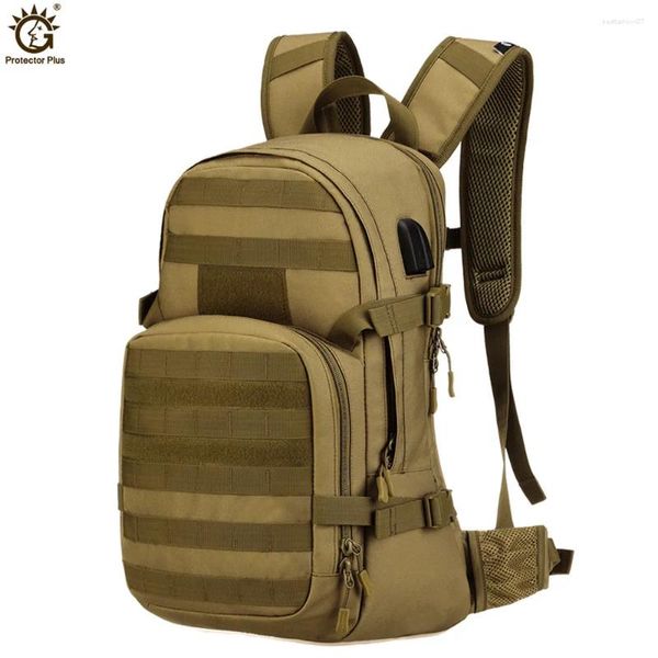 Zaino 25l USB Ricarica di cavalcatura in nylon impermeabile MOLLE Army Borse Bag Men Backpacks Travel