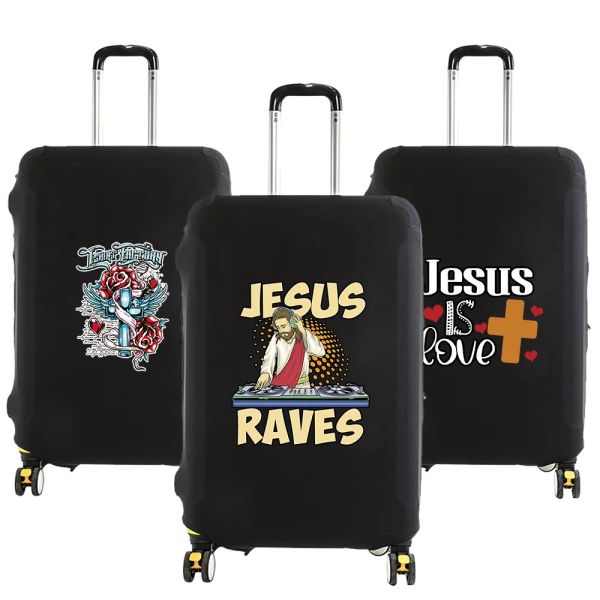 Accessoires Koffer Schutzabdeckungen Jesus drucken dicker elastischer Gepäckschutzschutz für 18 