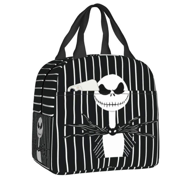 Taschen Tim Burton Horror Movie Lunchbox Halloween Weihnachten warme Kühler Thermalfutter isoliertes Lunchtasche für Frauen Kinder Tasche Taschen