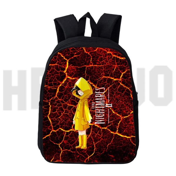 Mochilas 3D desenho animado Anime Little Nightmares 2 Backpack Children School School para adolescente menina Sac a Dos 12/16 polegadas Moda Mochila