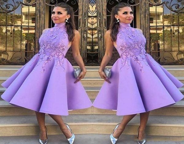 Ünlü Yüksek Neck Prom Elbiseleri 2017 Kısa Aline Tealength Moda Partisi Elbiseli Teen Girl Akşam Elbise Kokteyl D3765230