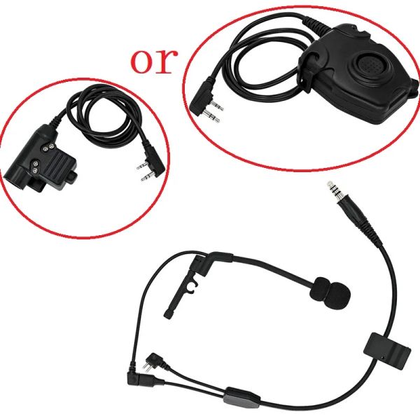 Ohrhörer Taktische Y -Kabel -Set mit U94 oder PCLTOR PTT für COMTAC I II III XPI -Headset Tactical Airsoft Headset geeignet