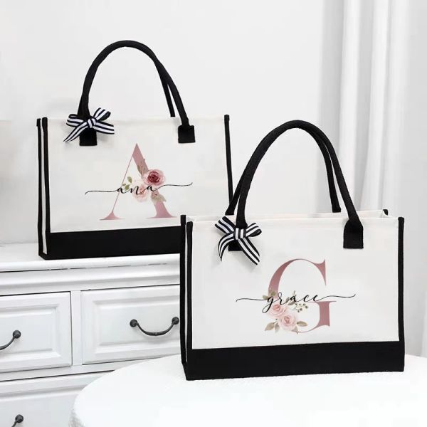 BASS Nome personalizzato Nome personalizzato TOTE BAM GIFT BRIVAGGIO REGALI DENGGIAMENTI DONNE DONNA BAGNO DI SHOPPE CHIUSTURA