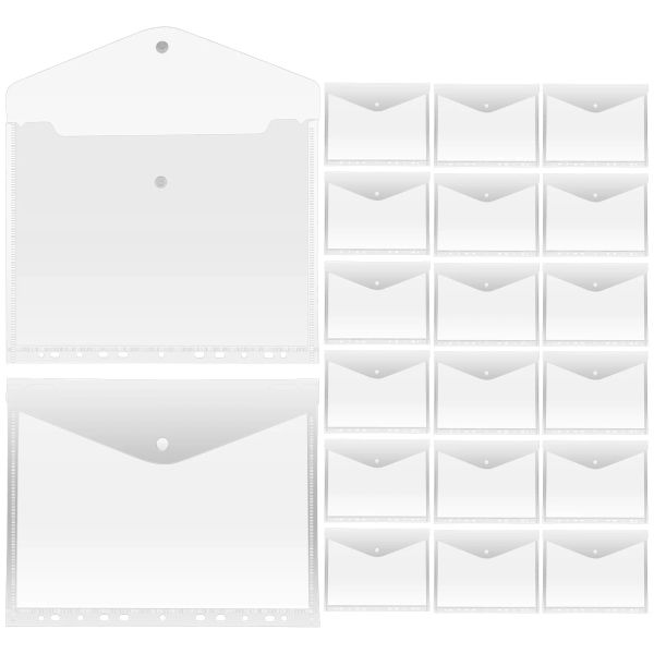 Сумки 20 PCS Портфолио папки расширяемая папка A4 Папка прозрачные пластиковые конверты расширяемые папки файлов
