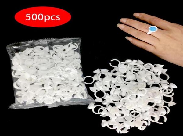 500pcs Einwegmikroblading -Pigmentkleber Ringe Tattoo Tintenhalter S M L Augenbrauen Make -up Accessoires Eyelash Extension Kleber Cups293354537