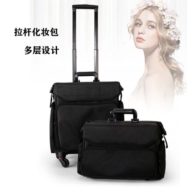 Gepäck Neue Großkapazität Trolley Kosmetikkoffer Handtasche Sets, Nägel Make -up -Werkzeugkasten Trolley -Koffer, Beauty Tattoo Box Rolling Gepäck