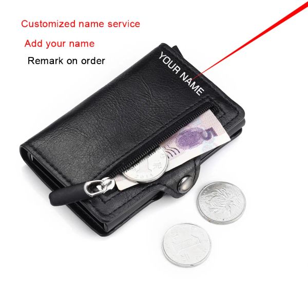 Portafogli Porta della carta personalizzata Monete con cerniera HASP Portafoglio Smart Borse Bag RFID Credit Card Porta