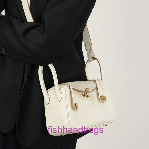 Designer di lusso Tote Bags Herrmms Lindiss Online Store Layer Layer White Versatile Stuffa a traversa a spalla singola Nuova pelle con logo originale