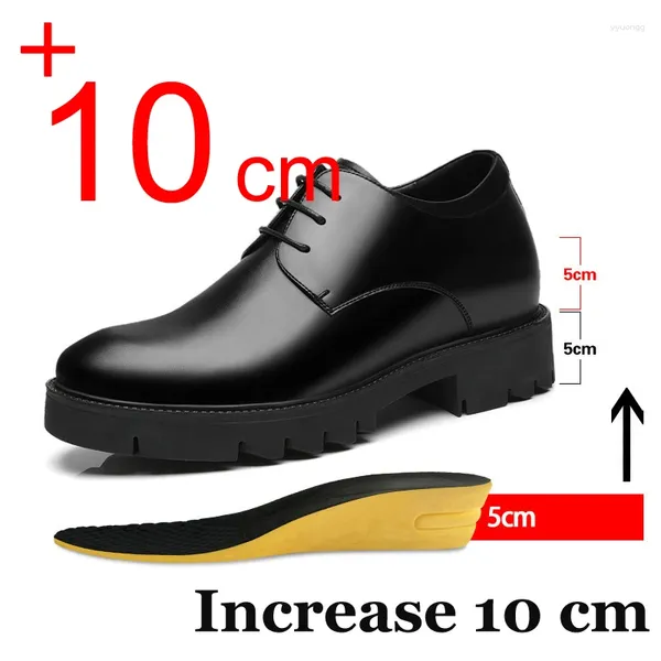 Vestido sapatos de vestido Men elevador plataforma de salto alto altura Aumentar o homem casual de negócios, elevando 10 mocassins de 8 cm mais altos